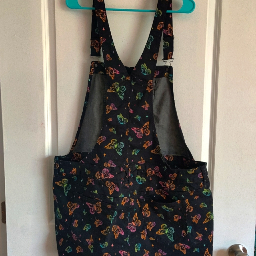 Hot Topic Rainbow Butterfly Shortalls